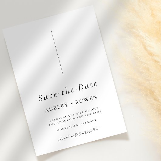 Elegante zwart wit minimalistische eenvoudige foto save the date