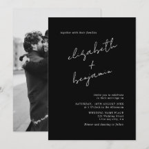 Elegante zwart-wit minimalistische fotobruiloft