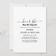 Elegante zwart-wit minimalistische genderonthullin