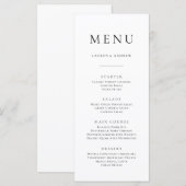 Elegante zwart-wit minimalistische I Flat Menu (Voorkant / Achterkant)