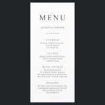 Elegante zwart-wit minimalistische I Flat Menu<br><div class="desc">Elegant en modern,  zwart-wit minimalistisch platte menu. Volledig aanpasbaar menu voor uw bruiloft of evenement.</div>