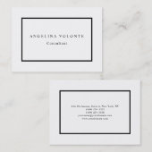 Elegante zwart-wit minimalistische Plain Modern Visitekaartje (Voorkant / Achterkant)
