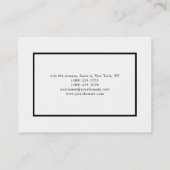 Elegante zwart-wit minimalistische Plain Modern Visitekaartje (Achterkant)