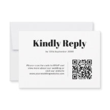 Elegante zwart-wit minimalistische QR-code bruilof