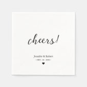 Elegante zwart-wit minimalistische trouw  servet (Voorkant)