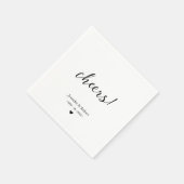 Elegante zwart-wit minimalistische trouw  servet (Hoek)