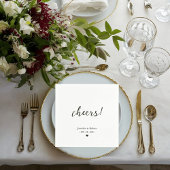 Elegante zwart-wit minimalistische trouw  servet