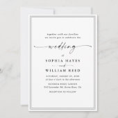 Elegante Zwart & Wit Minimalistische Trouwdag Kaart (Voorkant)