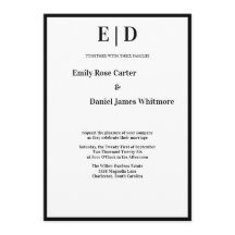 Elegante Zwart-Wit Minimalistische Trouwdag
