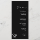Elegante Zwart & Wit Minimalistische Trouwdag Menu (Voorkant)