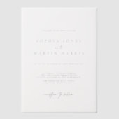 Elegante Zwart & Wit Minimalistische Trouwdag Vellum Uitnodigingen (Voorkant)