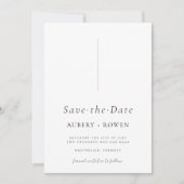 Elegante zwart-wit minimalistische trouwfoto save the date (Voorkant)