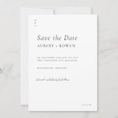 Elegante zwart-wit minimalistische trouwfoto save the date (Voorkant)