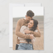 Elegante zwart-wit minimalistische trouwfoto save the date (Achterkant)