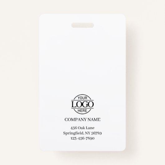 Elegante zwart-wit minimalistische werknemersfoto badge (Achterkant)