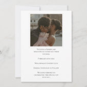 Elegante Zwart & Wit Modern Foto Bruiloft Save The Date (Voorkant)