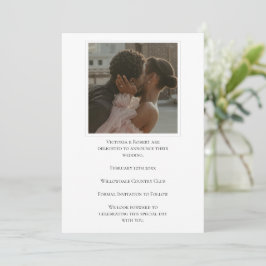 Elegante Zwart & Wit Modern Foto Bruiloft Save The Date