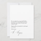 Elegante zwart-wit moderne Afstuderen foto Aankondiging (Achterkant)