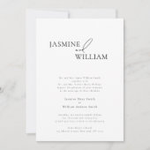 Elegante zwart-wit moderne bruiloft uitnodiging (Voorkant)