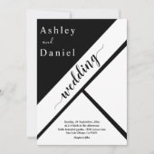 Elegante zwart-wit moderne delicate bruiloft kaart (Voorkant)