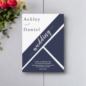 Elegante zwart-wit moderne delicate bruiloft kaart