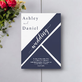 Elegante zwart-wit moderne delicate bruiloft kaart