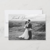Elegante zwart-wit moderne foto bedankkaart (Voorkant)