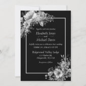 Elegante zwart-wit moderne gotische bruiloft kaart (Voorkant)