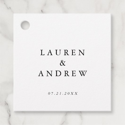 Elegante zwart-wit moderne klassieke minimalist bedankjes labels (Voorkant)