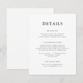 Elegante Zwart & Wit Moderne Klassieker Informatiekaartje (Voorkant / Achterkant)