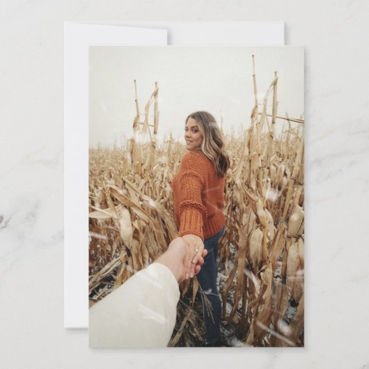 Elegante zwart-wit moderne minimale scriptfoto kaart (Achterkant)