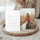 Elegante zwart-wit moderne minimale scriptfoto kaart