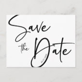 Elegante zwart-wit moderne minimalistische bruilof briefkaart (Voorkant)