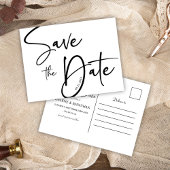 Elegante zwart-wit moderne minimalistische bruilof briefkaart