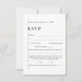 Elegante zwart-wit moderne typografie bruiloft RSVP kaartje (Voorkant)
