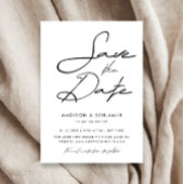 Elegante zwart-wit moderne typografie bruiloft save the date