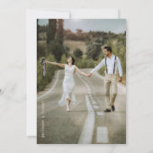 Elegante zwart-wit monochrome trouwfoto kaart (Achterkant)