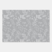 Elegante zwart-wit monochrome winter botanicals inpakpapier vel (Voorkant 3)