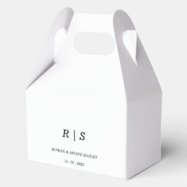 Elegante zwart-wit monogram bruiloft gunstbox bedankdoosjes