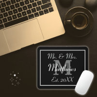 Elegante zwart-wit monogram bruiloft