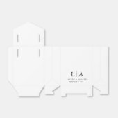 Elegante zwart-wit monogram Eenvoudige bruiloft Bedankdoosjes (Uitgevouwen)