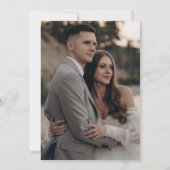 Elegante zwart-wit monogram foto bruiloft save the date (Achterkant)