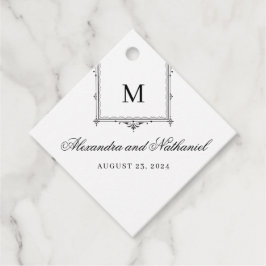 Elegante zwart-wit  Monogram Gift Labels