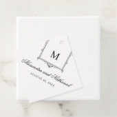 Elegante zwart-wit Monogram Gift Labels (In situ)