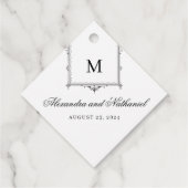 Elegante zwart-wit Monogram Gift Labels (Achterkant)