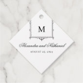Elegante zwart-wit Monogram Gift Labels (Voorkant)