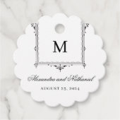 Elegante zwart-wit  Monogram Gift Labels (Voorkant)