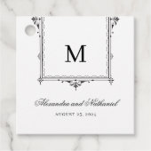Elegante zwart-wit  Monogram Gift Labels (Voorkant)