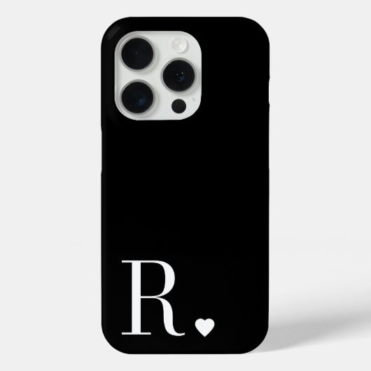 Elegante zwart-wit monogram initiaal Case-Mate iPhone case (Achterkant)