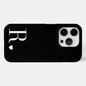 Elegante zwart-wit monogram initiaal Case-Mate iPhone case (Achterkant (horizontaal))
